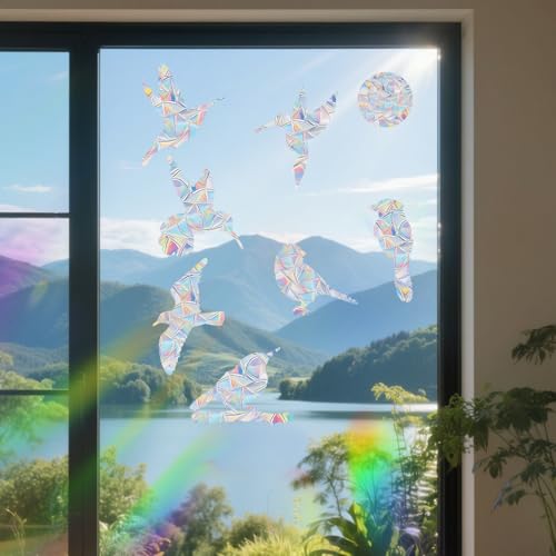4 Sheets/64pcs Stickers om te voorkomen dat vogelcrash op Windows, Static Adhesion Anti-Collision Stickers om vogelaanvaring te voorkomen voor thuis balkon kantoor en glazen deuren 3