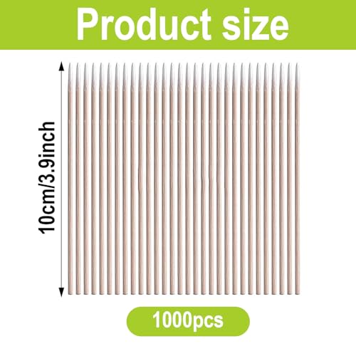 Houten gepunte katoenen swabs Applicatoren 1000 st 10 cm lang Hout Handle Micro borstel schoonmaken Sticks Microblad zwabbers voor Tattoo Beauty Makeup Eyebrow Nails