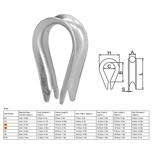 50Scs Draad touw Vingervlekken Roestvrij stalen kabel Rigging Tools Vingers Rigging Zeilvijver(M3(3mm))