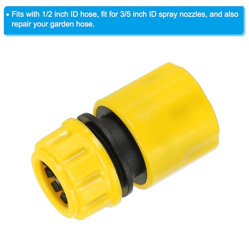1/2" slang Reparatie Connector Extender, 4Pcs Plastic tuinslang Reparatie Waterslang Connectoren Leakproof Design, lichtgeel 3