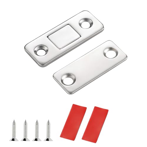 4 stuks Magnetische Deur Vangst, Kabinet Magnetische Deur Vangt Zelf-Adhesive, Ultra Dunne Magnetische Strips, Magnetische Sluiting Sluiter