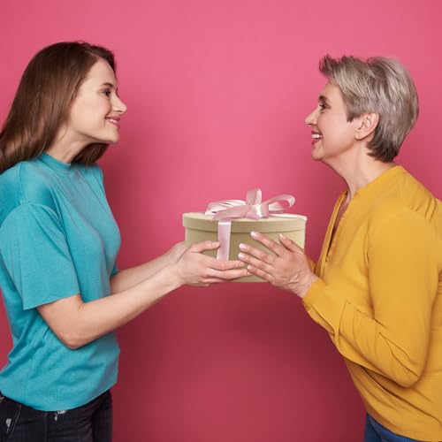 Cadeaudoos, Ronde Set van 5, Cadeaudoos met deksel, Ronde Cadeaudoos, Kartonnen Dozen, Kraft Papier voor Verjaardag, Bruiloft 5