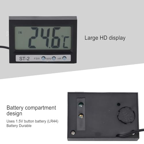 Autothermometer, digitale autotemperatuurmeter, speciale aquariumkoelkast Watertest Thermometers Digitale weergave Binnen LCD-scherm Temperatuur met auto gemonteerd