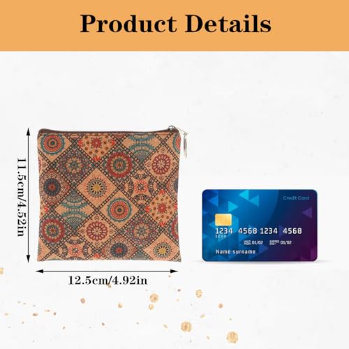 2 st. Vintage Mini Portemonnee Portemonnee Portemonnee Portemonnee Portemonnee van Portemonnee van Portemonnee Polyester met rits Klein Muntzakje voor vrouwen veranderen tas, Multicolor, Deco, Multicolour, Deco 3