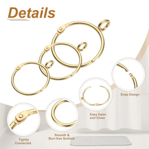 1.5 Inch Binnendiameter gordijn Rod ringen met ogen, 25 stuks metalen gordijn Ring voor gordijn Rods Hoop Pennen, Goud Kleur 3