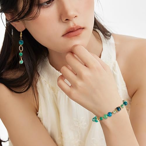 2 Strands Dragon Veins natuurlijke Agaat kralen 6-8mm Groene Edelsteen Losse Losse Spacer Kralen voor DIY armbanden, Kettingen sieraden 4