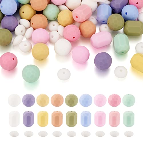 74 st. Abacus & Columbus Siliconen kralen Facet Ronde Rubber kralen 19 Styles Verschillende Siliconen Spacer Kralen Focal Kralen voor DIY armband sieraden Makin