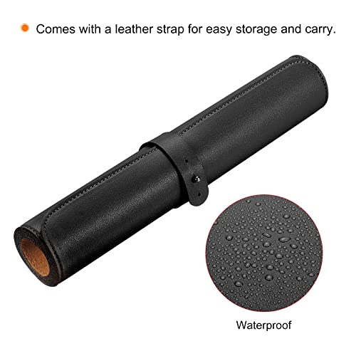 35,6 x 15,7 Inch Bureau Mat, 1 Pack PU Leder/Cork Dubbelzijdig Waterdichte Schrijfkussen Beschermer voor Bureaublad Bescherming voor Office/Home, Zwart 4