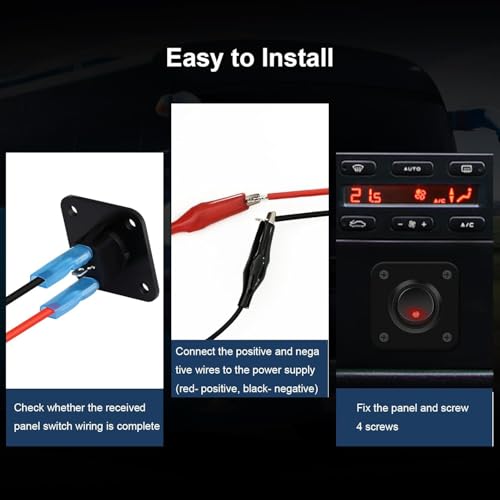 12V Schakelplaat ronde schakelaar 3-pins 12V 20A/24V 10A 1Groep LED Rocker Switch voor auto, boot, vrachtwagen, rood 4