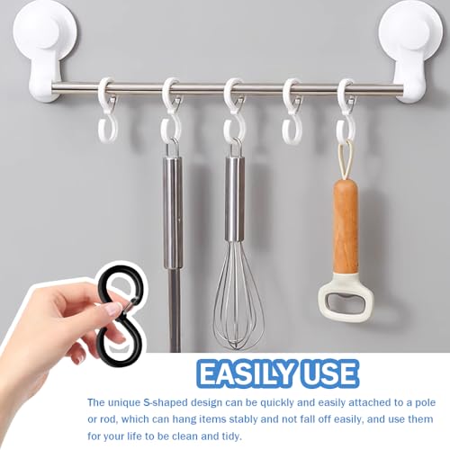 20 stuks S haken Pragmatic Plastic S haken, zwaar werk met veiligheidsriem Design voor Pan Utensil Kabinet Rod Outdoor Verlichting Keuken Gereedschap Badkamer Garden Office Plant (2 kleuren) 5