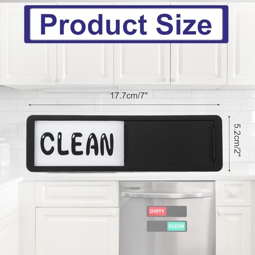 Vaatwasmachine Magneet Clean Dirt Sign, 17 x 6 Inch Clean & Dirty Vaatwasser Indicator Slider Zwart Grappig Acryl Magneetbord wasgoed keuken gadget, zwart & wit
