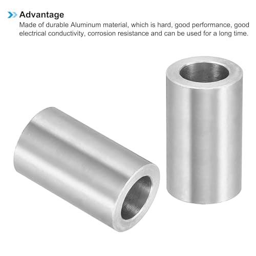 M10 Aluminium Spacers, 10Pcs Metaal Spacer Aluminium 10,2mm ID x 16mm OD x 27mm L Aluminium Spacer Schroef Standoff Ronde voor 3/8" M10 Schroefbout 4