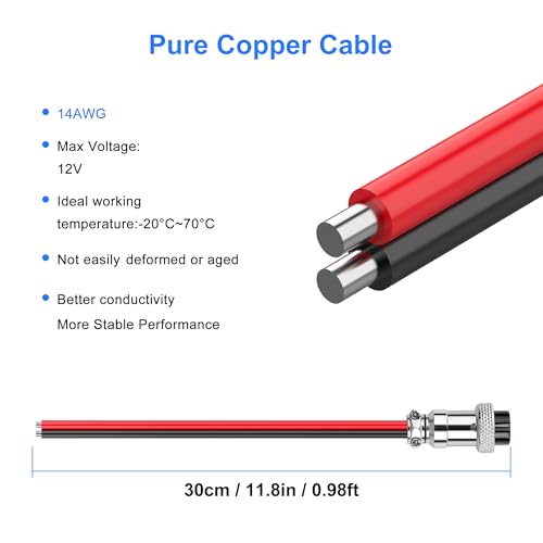2 Pack GX16 2 Pin Pigtails Elektronische Kabel Vrouwelijke Socket Draadbaar Vormen Industriële Ronde Houder Luchtvaartconnectoren 30cm (2 Pins) 5