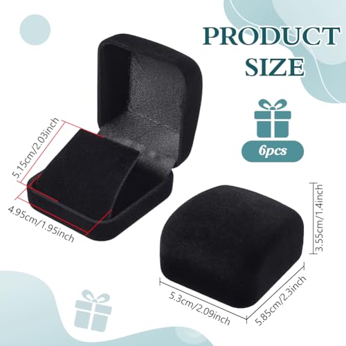 6 stuks Velvet Badge Presentatiedoos, Verzamelaar Stand met Lapel, Velvet Opbergdoosjes voor Broches, Lapel Pins Sieraden, 5,3 x 5,8 x 3,5 cm, Zwart
