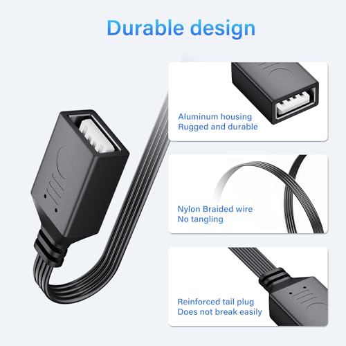 USB-A Splitterkabel, USB-A-plug naar 4 poorten Extension Kabel met meerdere laadfuncties en gegevenssynchronisatie, OTG-ondersteuning, 480 Mbit/s Transfer (S) 3