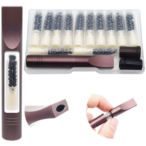 Sigaret Filter, Dujelixa Bruin Roken Filters, Metal Tar Filters 8mm/6.5mm/5.5mm Drie Toepassingen, 1 stuks Sigarettenhouder (Bevat Filter Element) + 12 stuks Filter Element + 2 stuks Plastic
