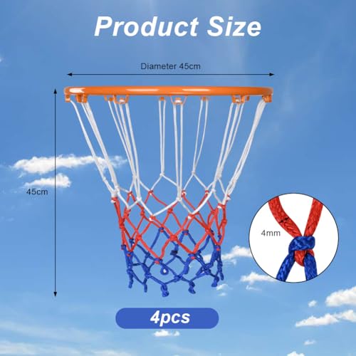 Basketbal Net, Heavy Duty Basketball Net, Basketbal Hoop Vervanging, Loop Basketball Net, Geschikt voor Basketbal, Binnen en Buiten 3