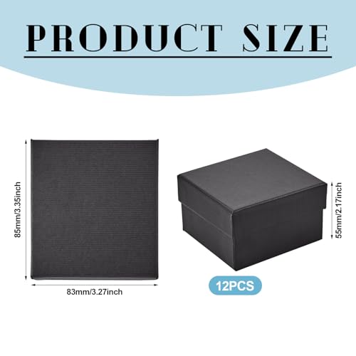 12 stuks Karton Armband Dozen Pols horloge Display Case Kleine sieraden Organisator Opslagdoos met Kussen voor Mannen Vrouwen Verjaardagsbruiloft 3.27 x 3.35 Inch (zwart) 5