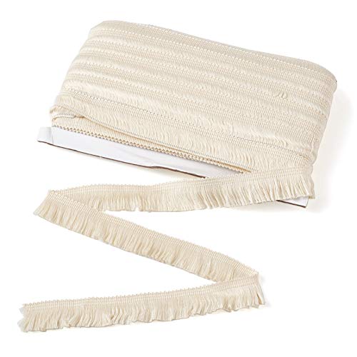 25m Fringe Tassels Trim, 1 inch Fiber Lace Trim Fringe geborduurd Ribbon Linnen voor kleding bruiloft gordijnen jurk Lampenschade Home Decoraties