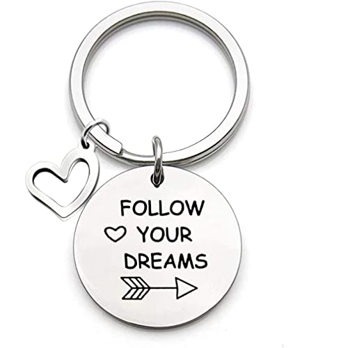 Inspirational Keychain Volg je dromen Keychain voor dochter, zus, vriendin, familie, verjaardag cadeau meisje 13e 14e 15e 15e 16e 17e 18e verjaardag, Kerstmis, Nieuwjaar, Graduation Gift 3