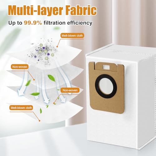 6 st. Stofzak voor Xiaomi Droom Bot Z10 Pro/L10 Plus Auto Lege Robot Vacuüm Onderdelen 3