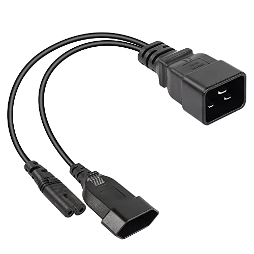C20 naar C7 + Euro Y Splitter stroomkabel IEC 320 C20 stekker naar C7 Euro bus AC conversiekabel geschikt voor USV PDU PSU etc
