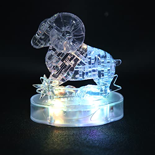 3D kristal puzzel, kristal Twaalf constellaties Deluxe 3D puzzel DIY blokken Glow puzzel LED licht puzzel speelgoed set (ram) 4