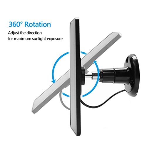 Zonnepaneel voor draadloze beveiligingscamera, waterdichte 10W Micro USB Solar Panel voor beveiligingscamera, verstelbare wandmontage (zwart) 3
