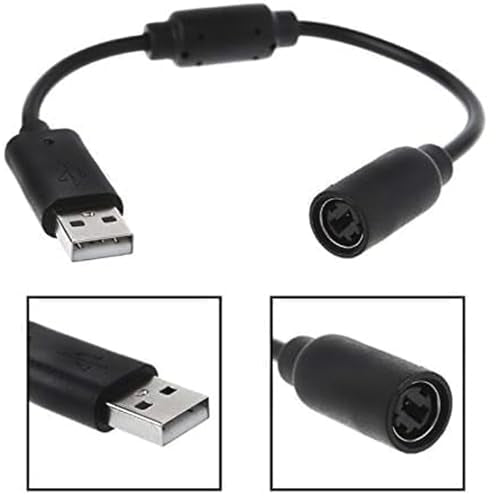 Xbox 360 USB Kabelvervanging Dongle USB Kabelbekabelde controller scheuren Scheur Kabel Game Contractor Adapter voor Xbox 360 zwart 3