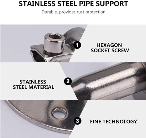 Zee 2 st. Wall Mount Ceiling Mount Pipe Bracket, (Φ30-34mm) Verstelbare Roestvrij stalen Bracket Clip, ideaal voor buis, buis of poolfixing 5