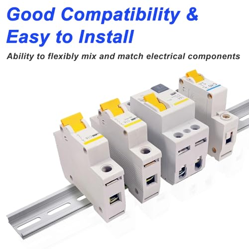 Aluminium DIN Rails, 25 cm / 9,8 inch, 35 mm breed, 7,5 mm hoge top hoed Slot DIN Rail met RoHS (10 Pack, Silver) 4