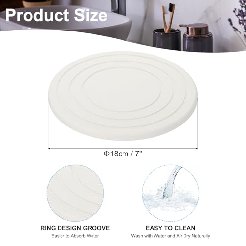 Diatomeeënaarde Indoor Plant Saucers 7 Inch,1 Pack Snel Dry Plant Dropper Trays voor Potten, Absorberende Plant Vangbak voor Binnen Home Tuin Plant, Wit