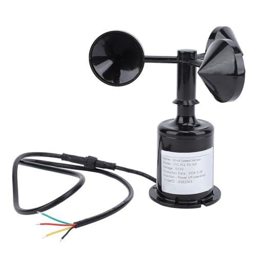 Windsnelheid Sensor, Windsnelheid Sensor met 0,8m Kabel 3-blad hoge nauwkeurigheid Anemeter Sensor Windsnelheid Sensor DC 5V voor Weerstation
