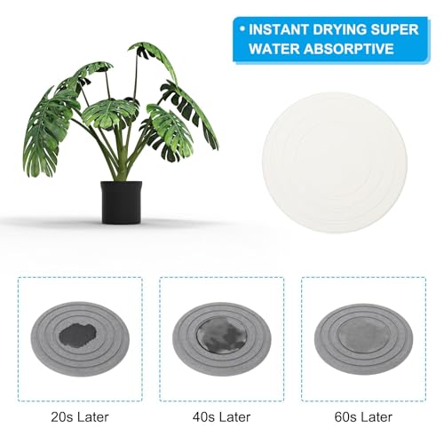 Diatomeek Aarde Indoor Planter Saucers 7 Inch,2 Pack Snel Dry Plant Dropper Trays voor Potten, Absorberende Plant Vangbak voor Binnen Home Tuin Plant, Wit 3