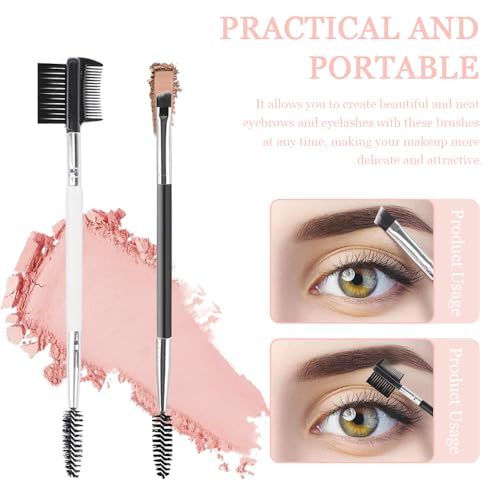 6Stuks wenkbrauwenborstel Professional Dubbelzijdige wimper Comb Angulaire wenkbrauwen en Spoolie wimper Comb 2 in 1 wenkbrauwenborstel gereedschap make-up gereedschap voor het aanpassen van wenkbrauwen en wimpers 4