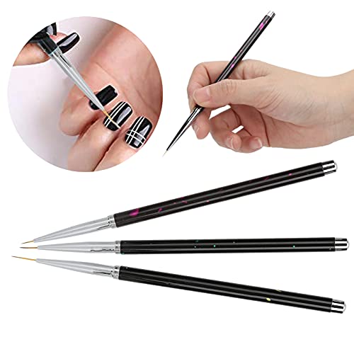 Nail Art Liner, Professionele Nail Art Liner Penselen, Home Nail Dots Schilderen Tekenen Pen voor Nail Art creatie en DIY, 3Scs