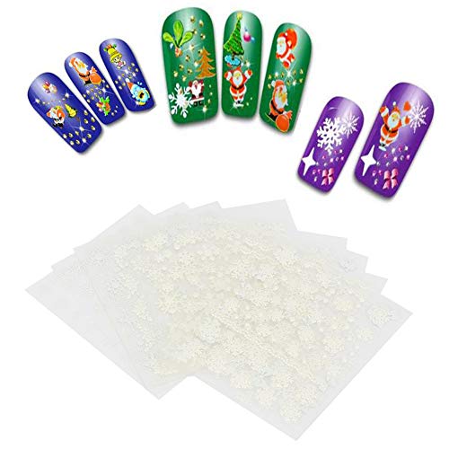 12st Kerstmis Thema Nail Art Stickers Nail DIY Transfer Decals Decoratie Tools, Nail Transfer Sticker, Nail Art Decals, Nail Art Sticker (Christmas Snowflake Type)
