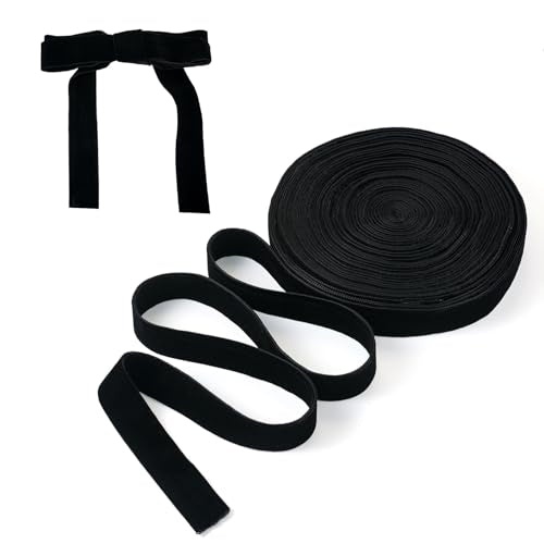12,5m Double Sided Velvet Cotton Velvet Ribbons Black Classic Solid voor Gift Wrapping Bow Making Casual Occasion
