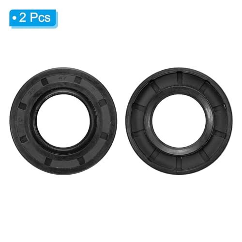 Olieverzegeling 25mm x 47mm x 7mm (2PCS) Nitril Rubber Cover Double Lips Veren geladen TC olie golven Seal voor het dragen Shaft Black 3