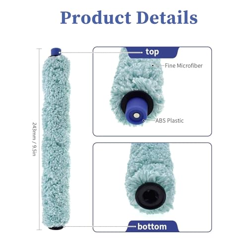 2 x Hoofdrolpenseel voor iLife W400 Medion MD 18379/18999 ILIFE W450 Stofzuiger, Efficiënt reinigen, Blauw, Turkoois 5