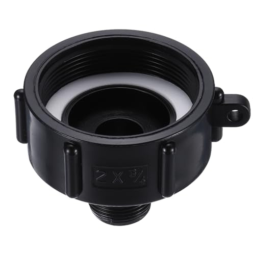 IBC Tote Adapter 2" NPS Fine Wire to 3/4" Man, 275-330 Gallon Water Tank Drain Adapter Garden Waterslang Connector, zwart