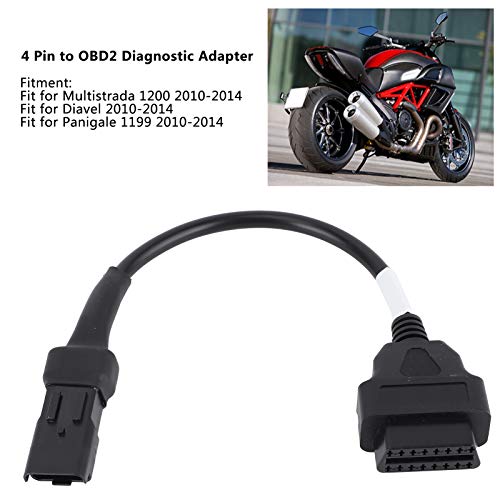 OBD2 Kenmerkende Cord, 4 Pin naar OBD2 Kenmerkende Adapter Kabel, Geschikt voor Multistrada 1200 Diavel Panigale 1199 696 Hypermotard