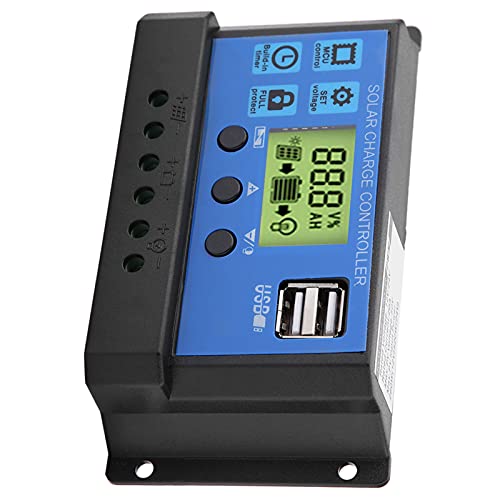 PWM Solar Charge Controller 12V 24V Dual USB LCD Display Intelligent Safe Volledig beschermen 10A 20A 30A voor thuis, industrie, commerciële (YJSS-20A) 5
