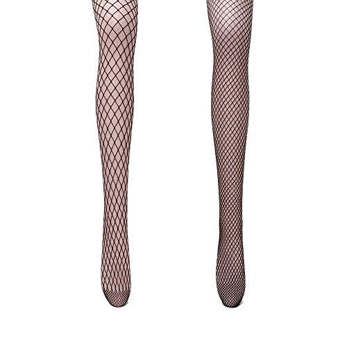 Set van 2 Vissennet Panty's Mesh Zwart Wit Vrouwen Visnet Sokken Panty Black One Size