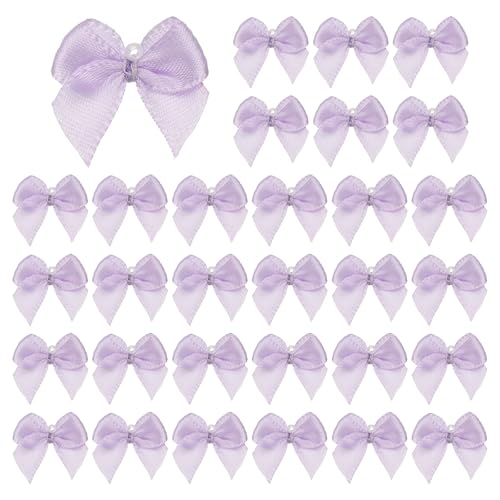 30 stuks mini-lintstriken, bloem parel naaiapplicaties inrichting voor doe-het-zelf handwerk, bruiloft, Kerstmis, scrapbooking (lichtpaars, 0,08 x 0,09 inch)