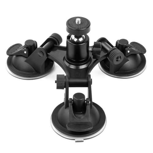 Camera Zuigbeker Drievoudige Zuigbeker houder Camera Triple Zuigbeker houder glashouder met 1/4 draadkop Compatibel met de meeste camera's met 1/4 schroeven