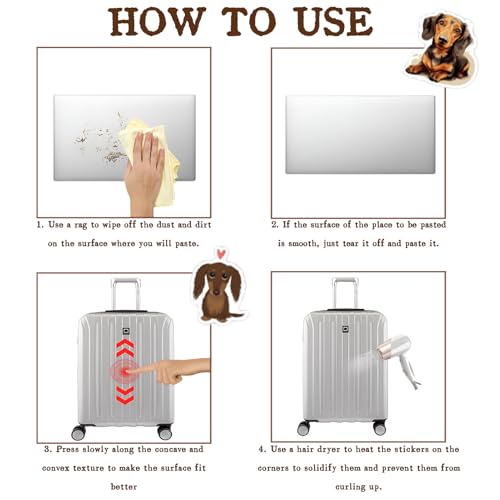 60 stuks Dachshund Stickers, Dachshund Gifts, PVC, Waterproof Worst Dieren Stickers, Dachshund Stickers, voor waterflessen, Scrapbooking, Journal 4