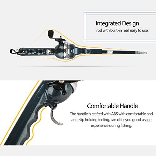Fishing Rod Grinder Zoetwater Lichtgewicht Plastic Opvouwbaar Geïntegreerde Closed Reel Tackle Accessory 4