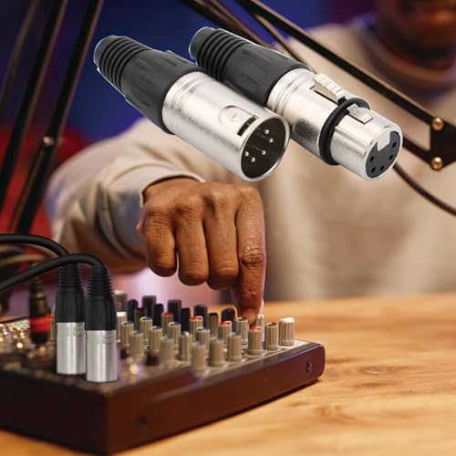 4 Pack Solder Connectors XLR 5 Pin Mini 5 Pin XLR Plug, XLR Man / Vrouwelijke XLR, Microfoon Kabel Plug, Microfoon Audio Jack, XLR Stereo Jacks 5