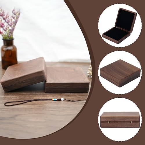 Armband Geschenkdoos, Walnut Hout armband, Glanzend gepolijst hout Handgemaakte sieraden Verpakking Jadeite met Stitch Scharnieren 5